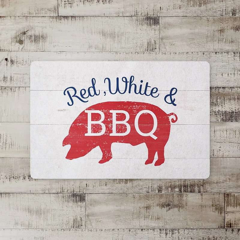 Red, White & BBQ Floor Mat