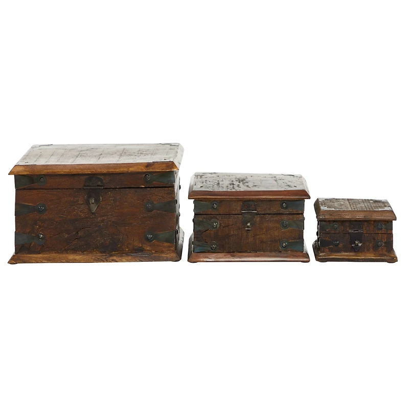 Brown Recycled Wood Rustic Box Set
