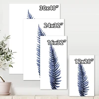 Designart - Tropical Blue Watercolour Leaves II
