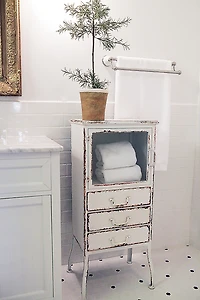 Hello Honey® Antique White Rustic Farmhouse Storage Cabinet