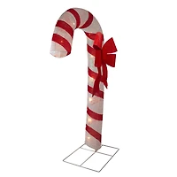 6ft. Pre-Lit Red & White Glitter Candy Cane Christmas Outdoor Décor
