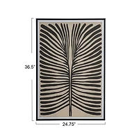 Hello Honey® 36.5" Black & Cream Abstract Lines Framed Wall Decoration