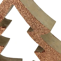 7" Brown Glittered Cutout Christmas Tree Ornament