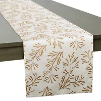 DII® 72" Metallic Holly Leaves Table Runner