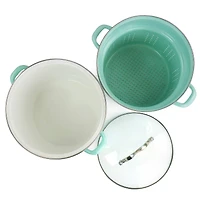 Martha Stewart 8qt. Aqua Dual Stock Pot & Steamer Set