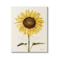 Stupell Industries Wind Has Blown Quoted Script Warm Sunflower Floral Canvas Wall Art