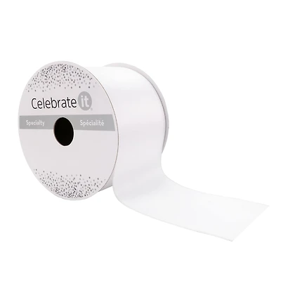 2.5" x 10yd. White Satin Wired Ribbon by Celebrate It® Specialty