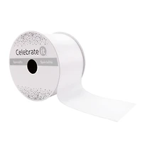 2.5" x 10yd. White Satin Wired Ribbon by Celebrate It® Specialty