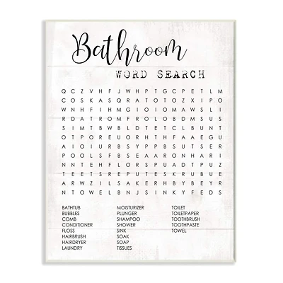 Stupell Industries Bathroom Word Search Fun Family Word Design Wall Plaque