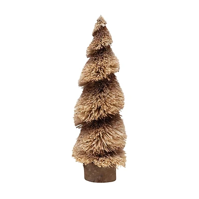 Hello Honey® 21" Natural & Brown Color Raffia Tree with Glitter & Wood Base