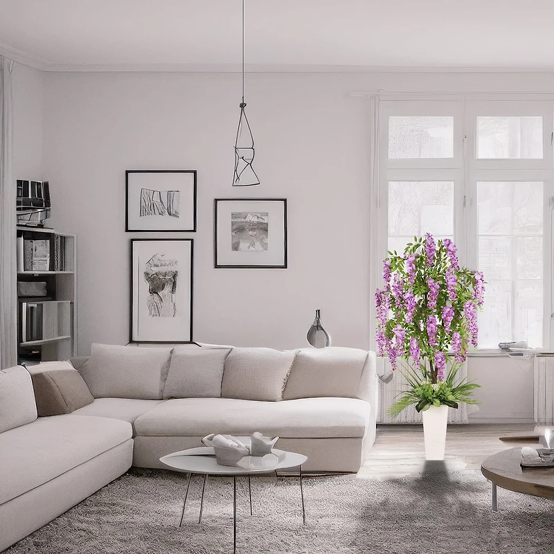 6ft. Artificial Wisteria Tree in White Decorative Pot