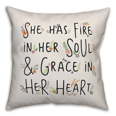 Fire in Her Soul & Grace in Her Heart Throw Pillow