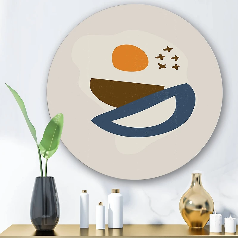 Designart - Abstract Sun Moon Geometric Print I