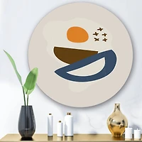 Designart - Abstract Sun Moon Geometric Print I