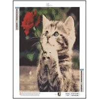 Sparkly Selections Beginner Kitten with a Rose Diamond Painting Kit, Round Diamonds