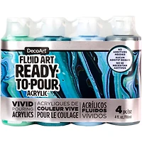DecoArt® Fluid Art Ready to Pour Acrylic™ Silver Seas Paint Pack