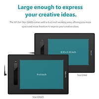 XPPen 9" x 6″ Star G960S Graphics Drawing Tablet