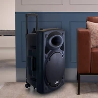 beFree Sound 15" 900 Watt Bluetooth Powered Portable PA Party Speaker