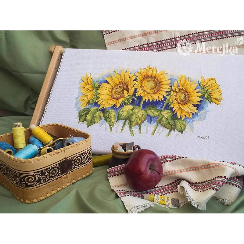 Merejka Bright Sunflowers Counted Cross Stitch Kit
