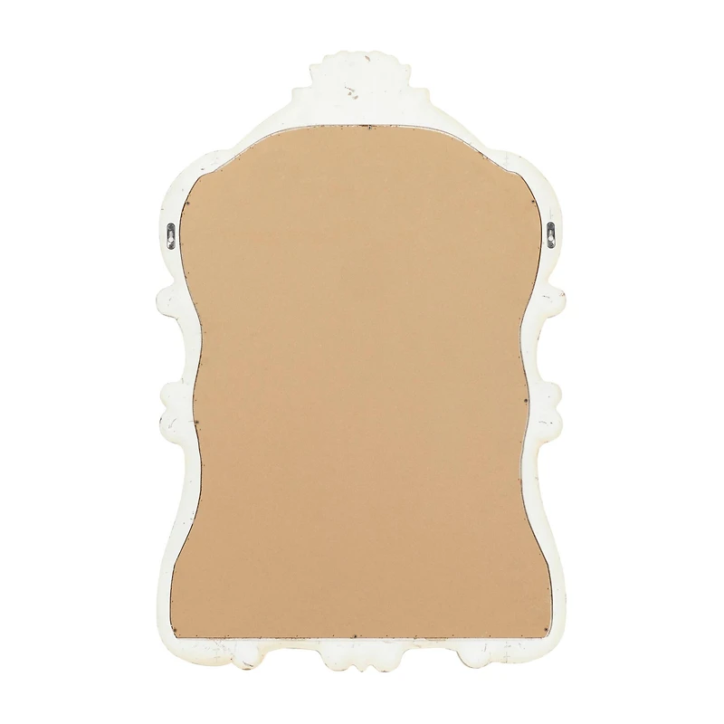 Cream Vintage Wood Wall Mirror, 39" x 25"