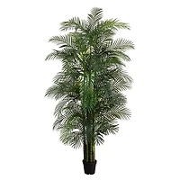 10ft. Potted Green UV Resistant Artificial Areca Palm Tree