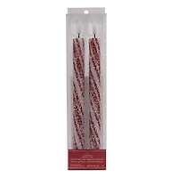 10.5" Red Candy Striped LED Wax Taper Candles, 2ct. by Ashland®