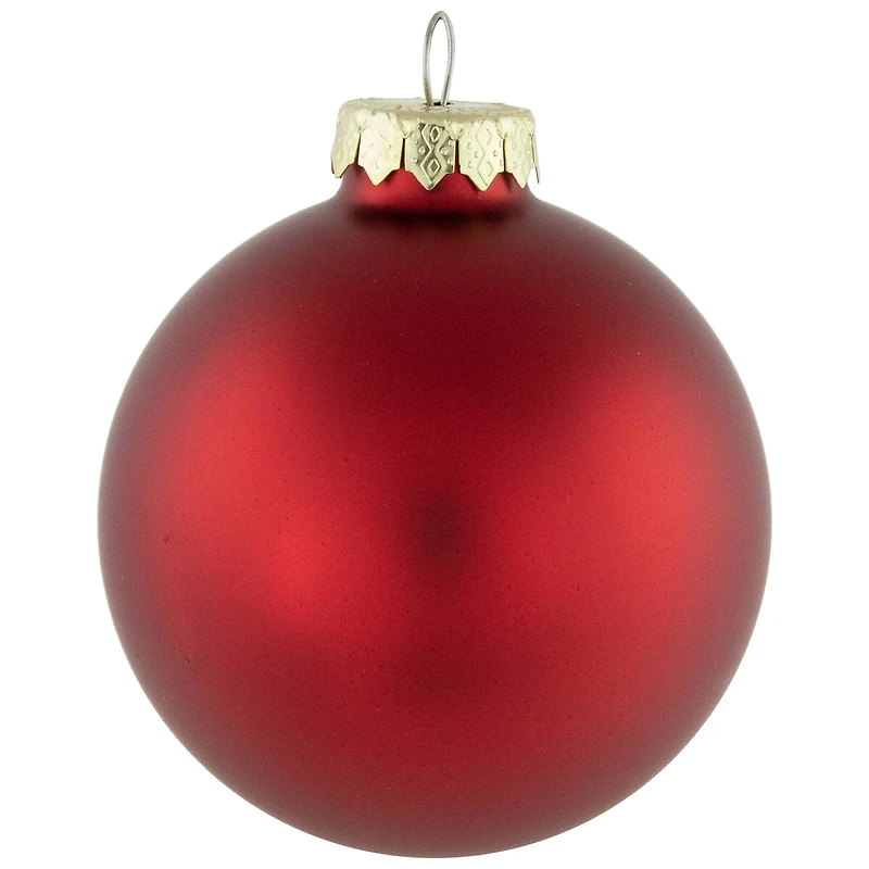 72ct. 2 Finish Red Glass Ball Ornaments