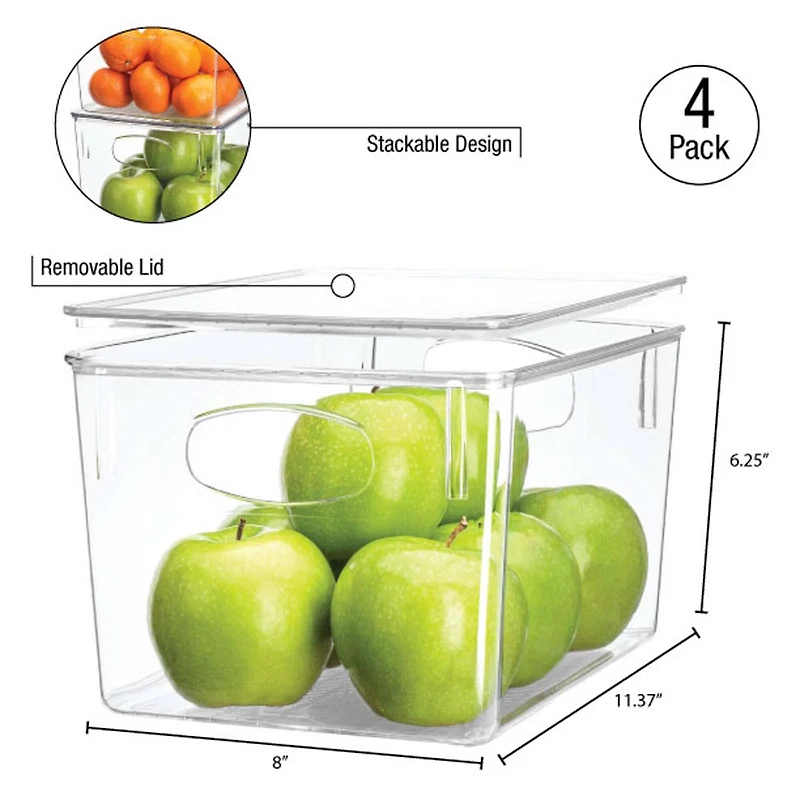 Sorbus Clear Storage Bins with Lids