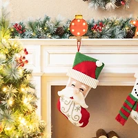 Glitzhome® 20.5" Santa Hooked Stocking