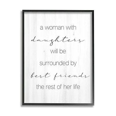 Stupell Industries Best Friend Daughters Birch Pattern Typography Phrase Framed Giclee Art