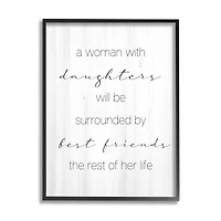 Stupell Industries Best Friend Daughters Birch Pattern Typography Phrase Framed Giclee Art