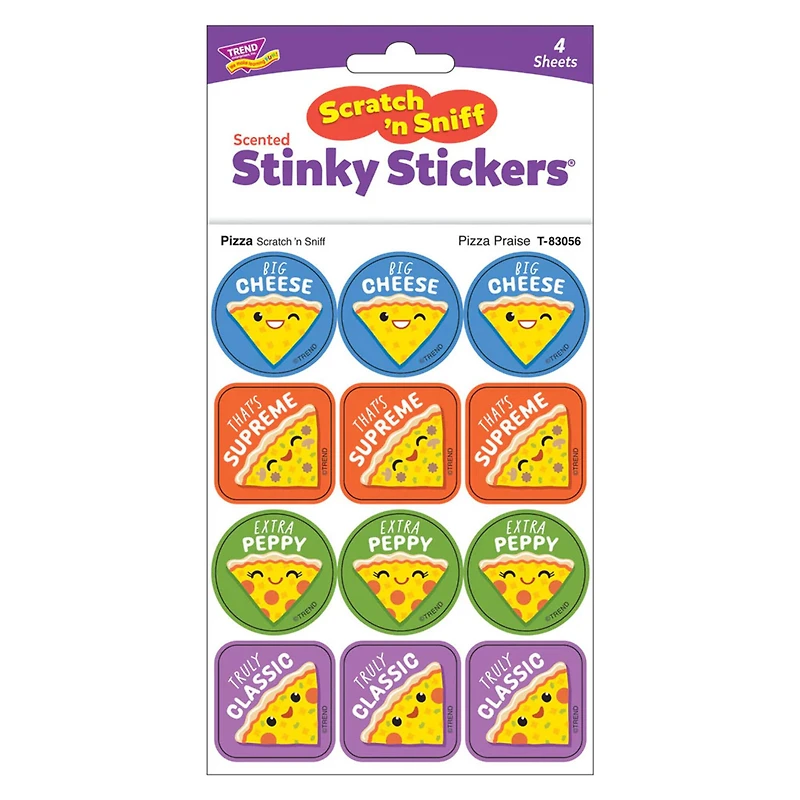 TREND Enterprises® Pizza Praise, Pizza Scent Scratch 'n Sniff Stinky Stickers®, 48 Per Pack, 6 Packs total of 288
