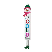 Glitzhome® 4.5ft. Wooden Snowman Porch Sign with Fabric Dangling Legs