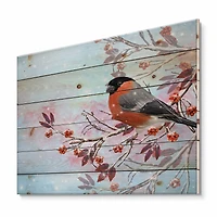 Designart - Two Bright Bird Bullfinch Bird Sitting On A Branch