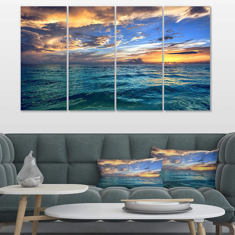 Designart - Exotic Tropical Beach at Sunset