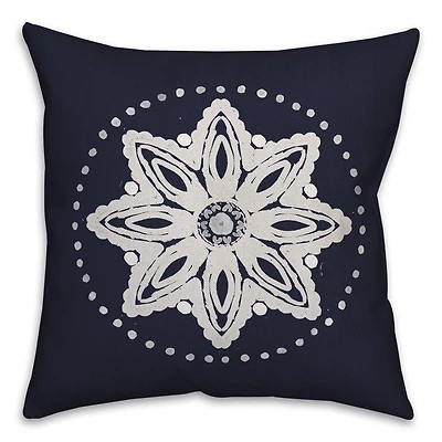 Navy Medallion 2 Throw Pillow 18" x 18"