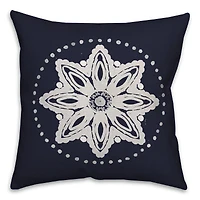 Navy Medallion 2 Throw Pillow 18" x 18"