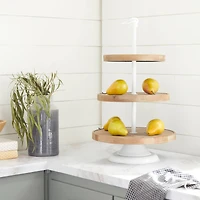 Brown Wood Farmhouse Tiered Server, 16" x 29"