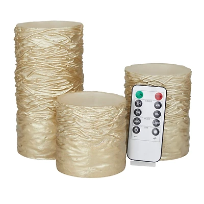 Gold Traditional Flameless Candle Set