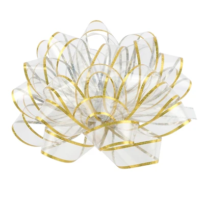 12 Pack: 6" Clear & Gold Trim Gift Bow by Celebrate It™
