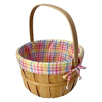 Plaid Fabric Lined Chipwood Easter Basket by Ashland
