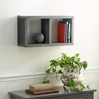 Gray Wood Contemporary Wall Shelf, 12" x 23" x 7"