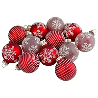 12ct. 2" Red Glass Ball Ornaments