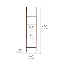 6.4ft. Metal & Wood Decorative Leaning Ladder