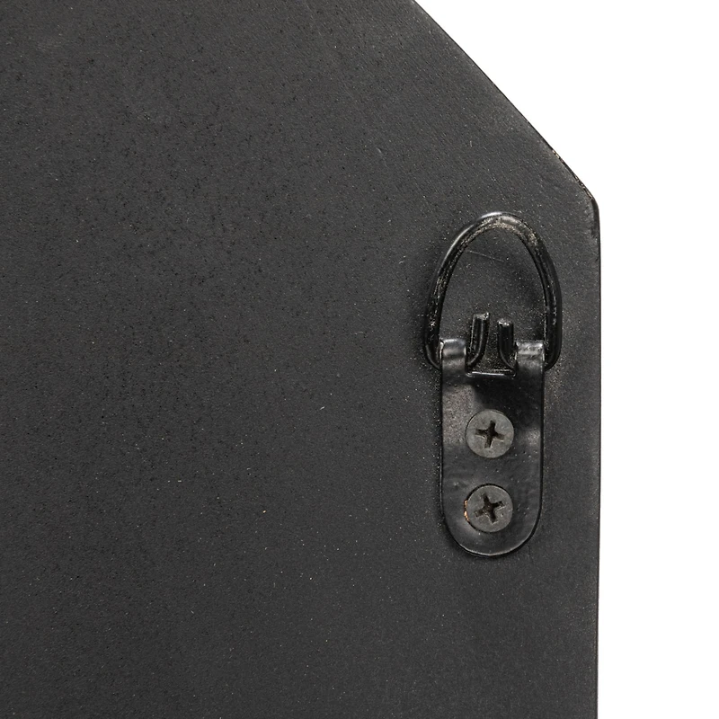 Hello Honey® Black Hexagonal Carved Wood Framed Wall Mirror