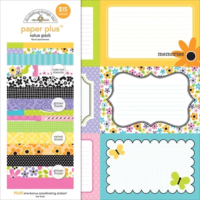 Doodlebug Design Inc.™ Floral 12" x 12" Paper Plus Value Pack, 8 Sheets