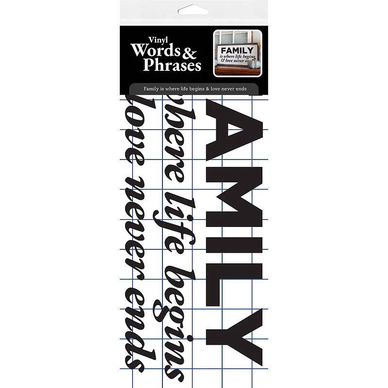 Leisure Arts® Vinyl Family Is Where Life Begins Black Wall Decal