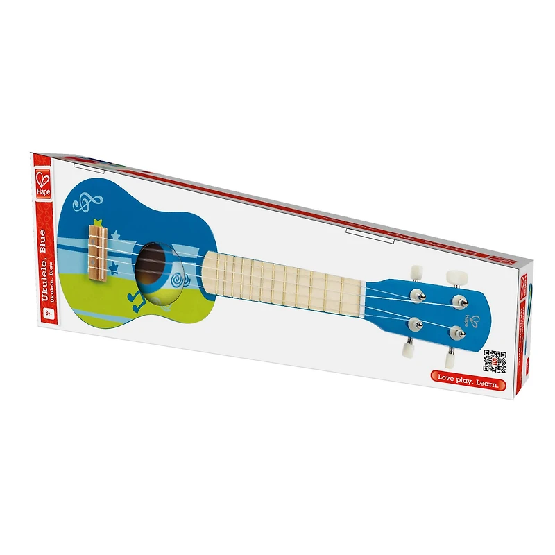 Hape Blue & Green Kid's Wooden Toy Ukulele