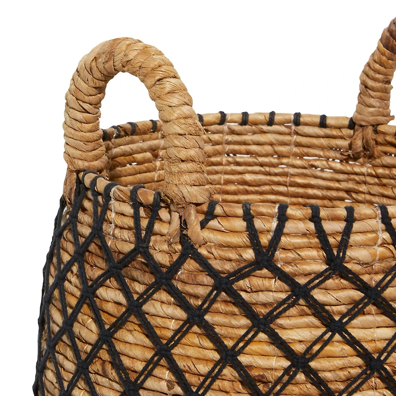 Brown Banana Leaf Coastal Storage Basket Set