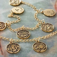 Antique Gold Metal Zodiac Beads, 17mm by Bead Landing™